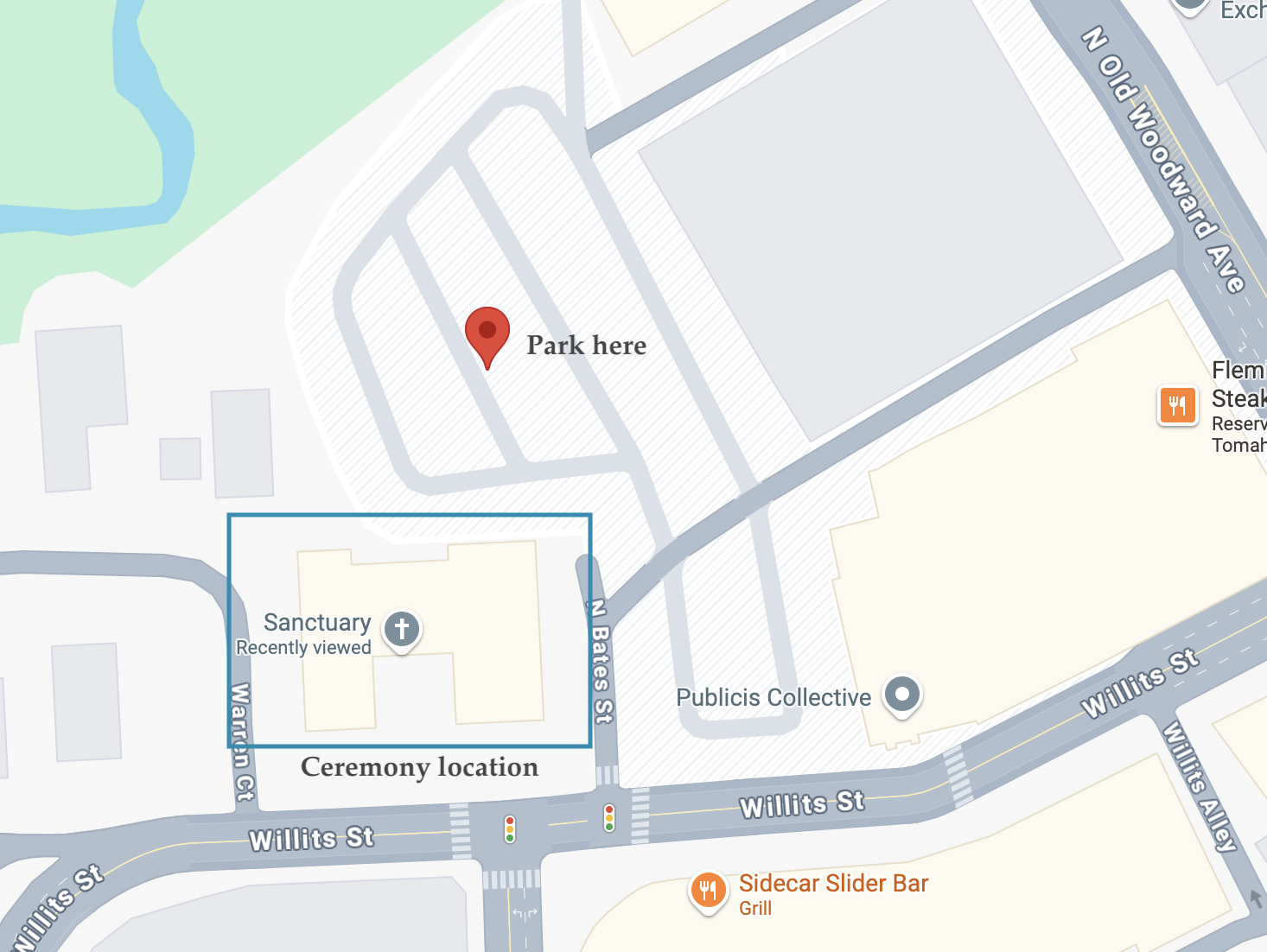 Ceremony parking map